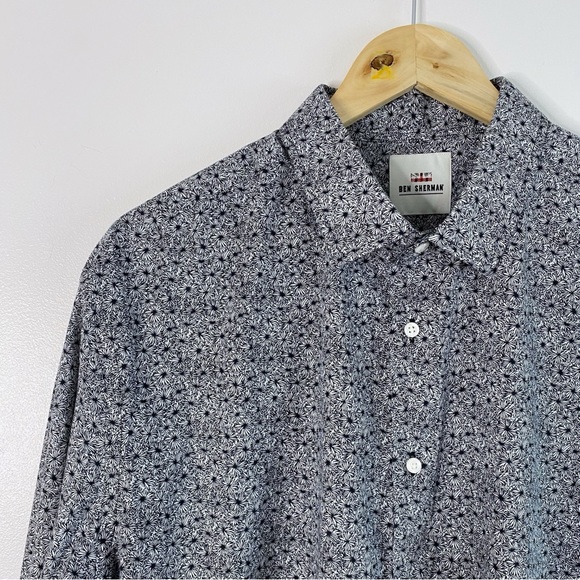 Ben Sherman Black Floral Button Up Dress Shirt - Picture 4 of 11